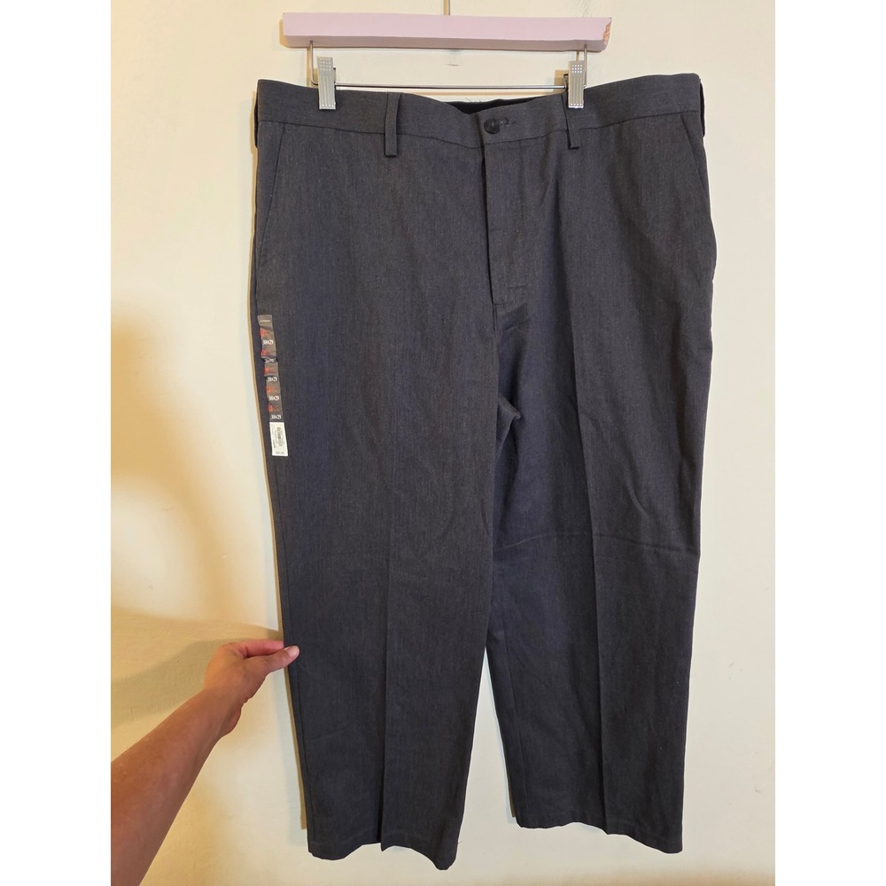 Croft & Barrow Mens 38x29 Easy Care Khaki Pants Flat Front Gray Classic Fit NWT